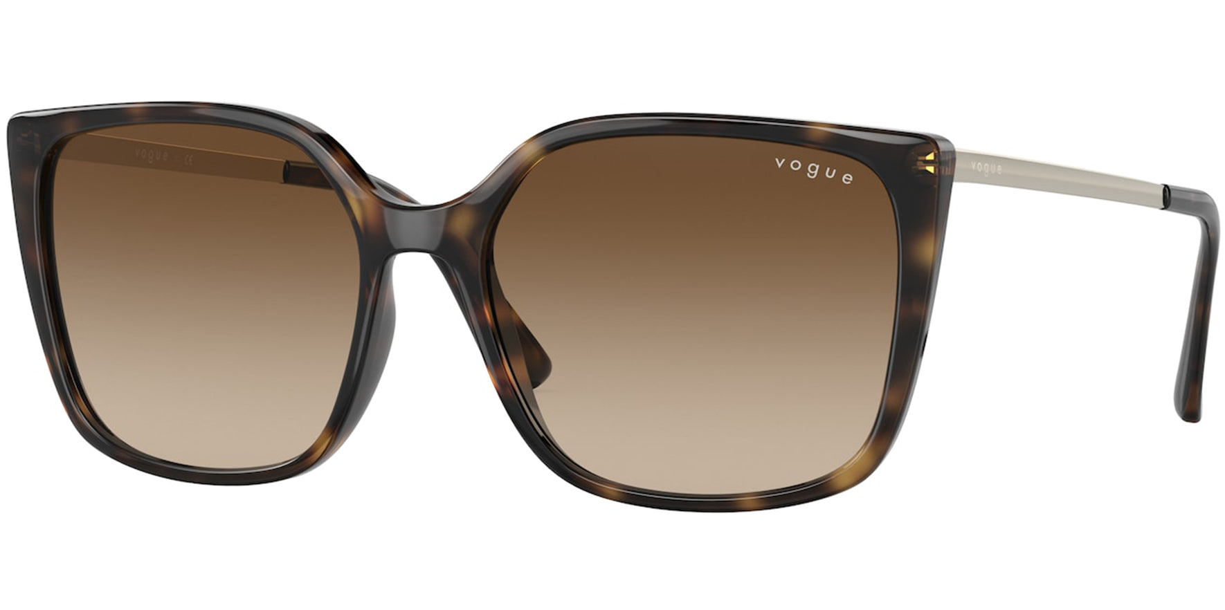 Vogue Dark Havana Stylized Square w/ Gradient Lens - Eyedictive