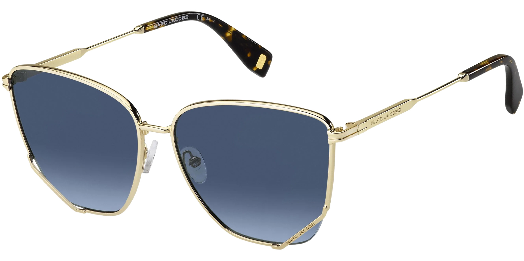 Marc Jacobs Women's Gold-Tone Asymmetric Square Sunglasses