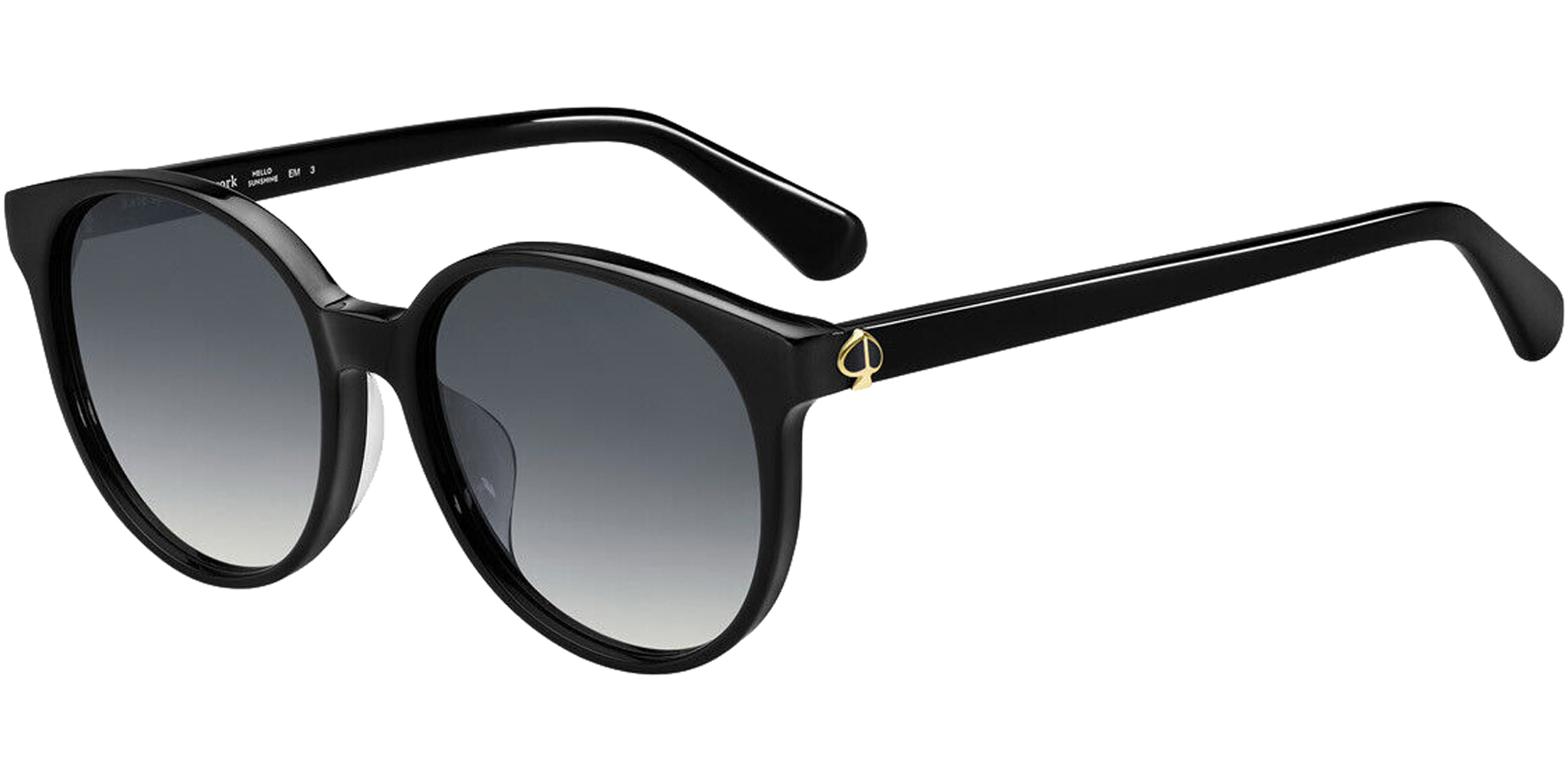 Kate Spade Eliza Black Vintage-Style Round w/ Gradient Lens