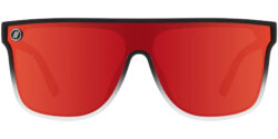 Blenders Eyewear Red Explosion SciFi Polarized Matte Black Flat-Top Shield