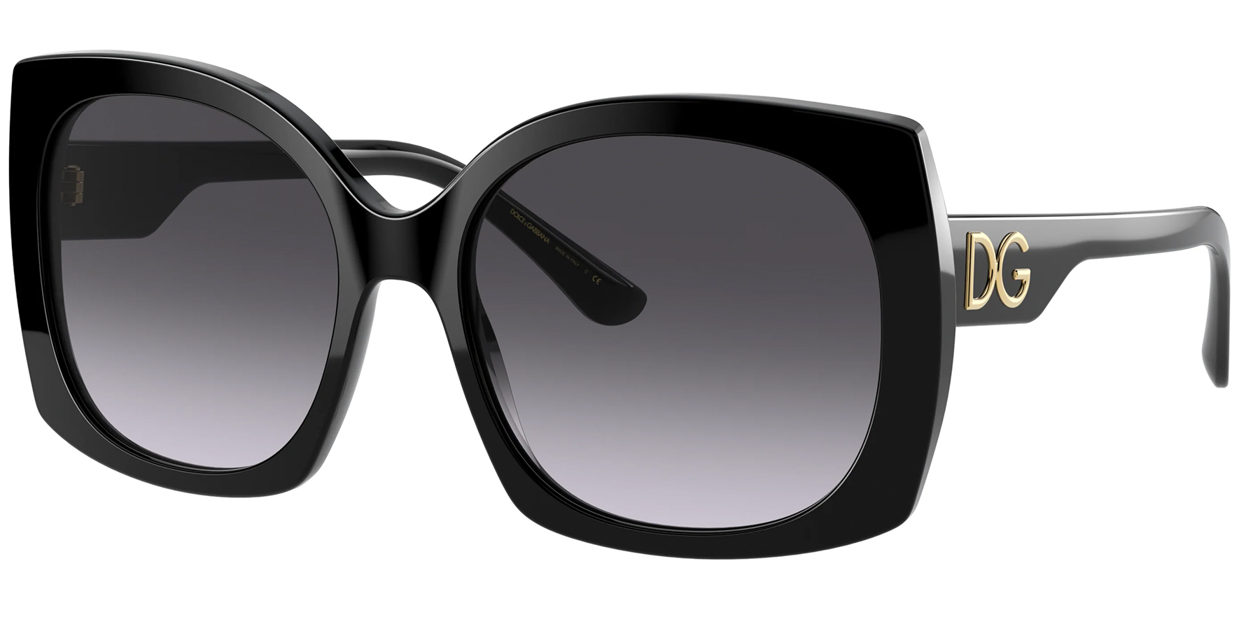 Dolce & Gabbana Black Squared Butterfly w/ Gradient Lens