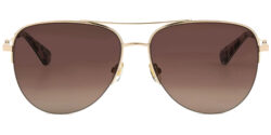 Kate Spade Maisie Polarized Gold-Tone/Havana Semi-Rimless Aviator