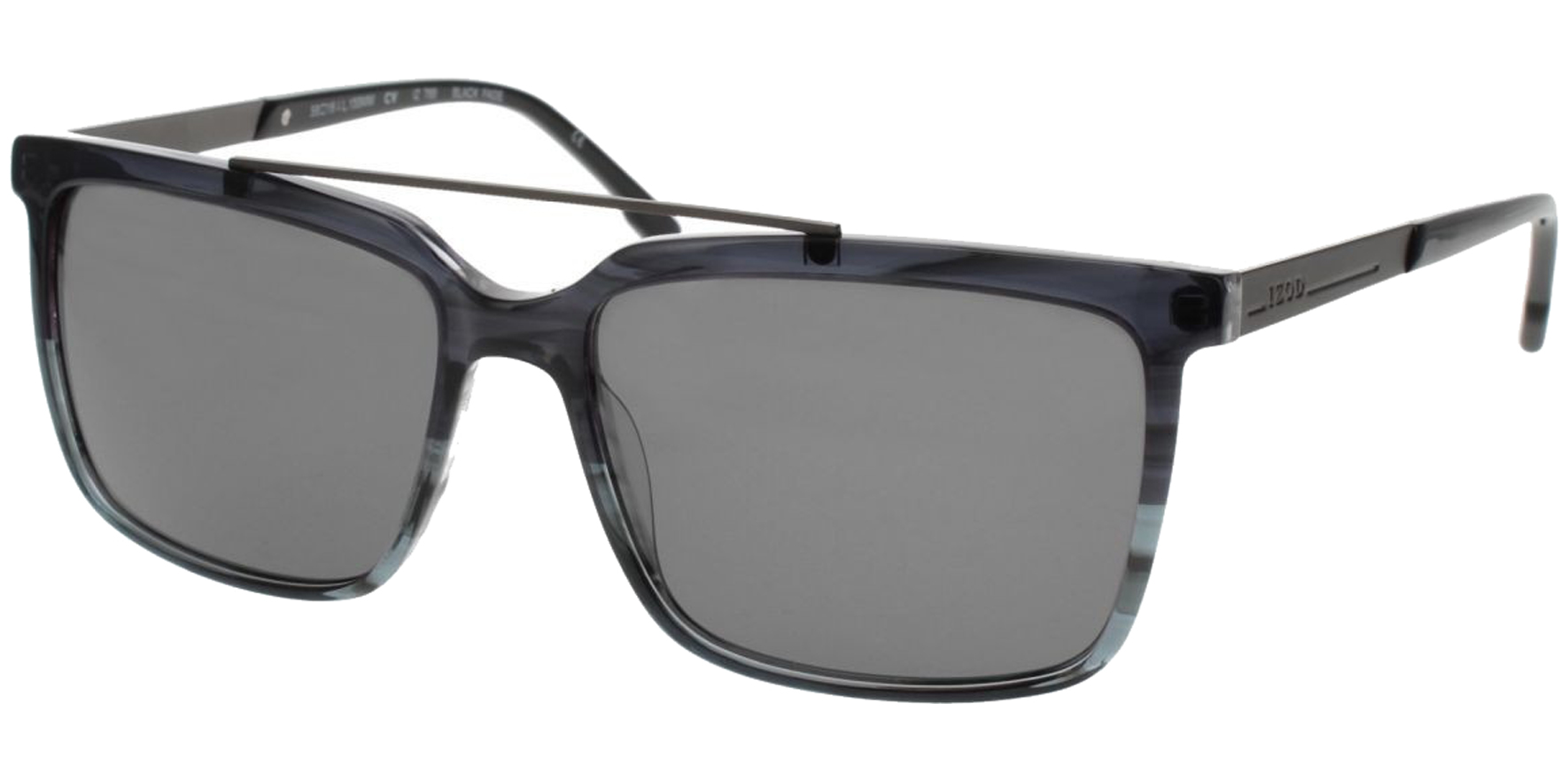 Izod Black Fade Brow-Bar Square w/ Metal Temples