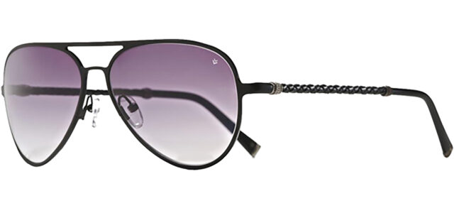 Chanel Sunglasses Pilot Polarized Gray Leather Braided Temples
