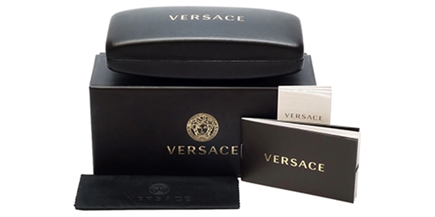 Versace Black/Gold-Tone Rounded Cat Eye